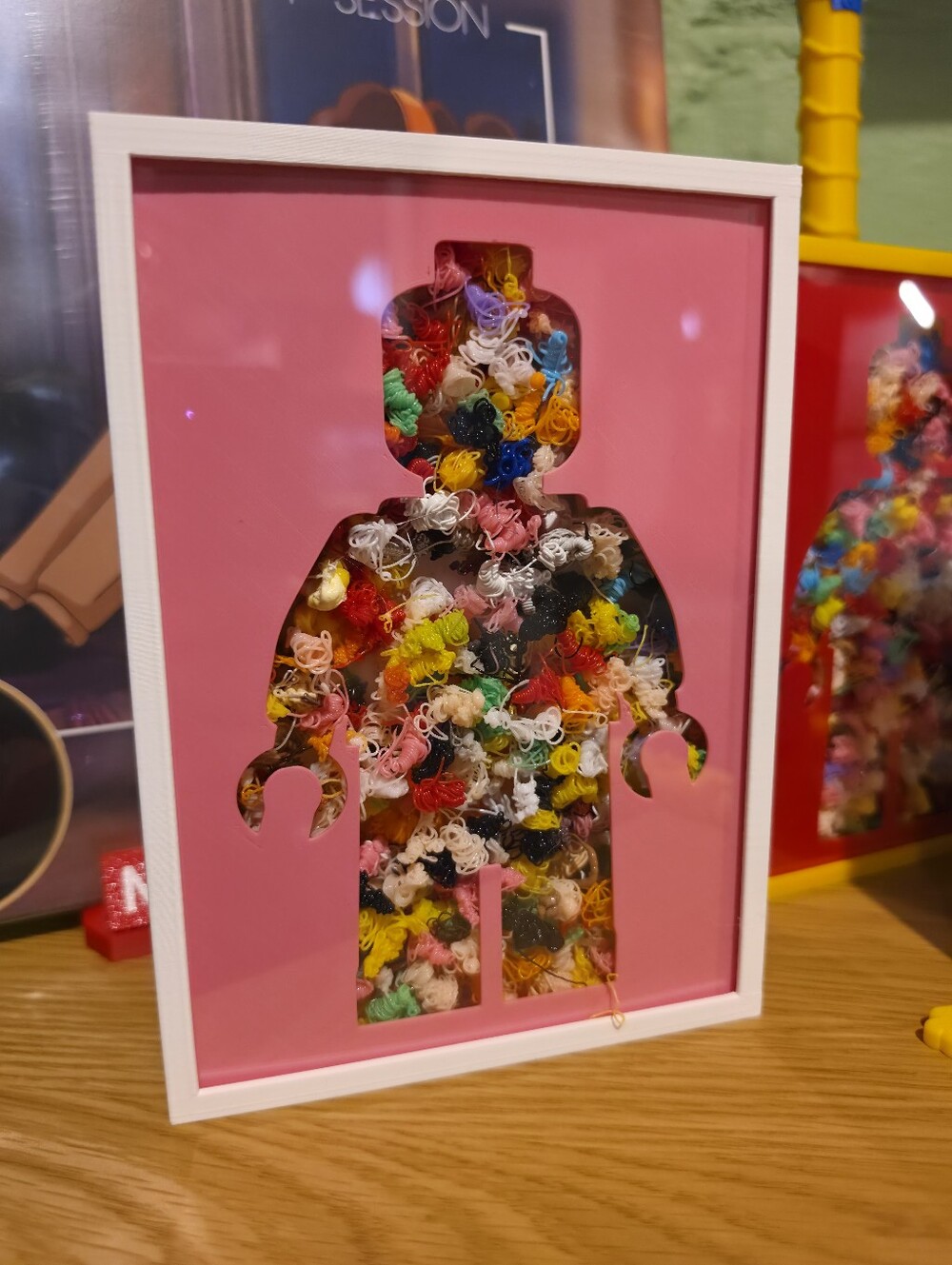 Lego Man Filament Waste Display Shadow Box (3D Printed)